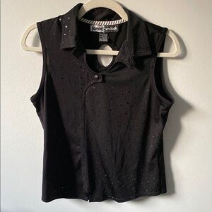 JAMIE Sadock Black Sleeveless Golf Polo Shirt M
